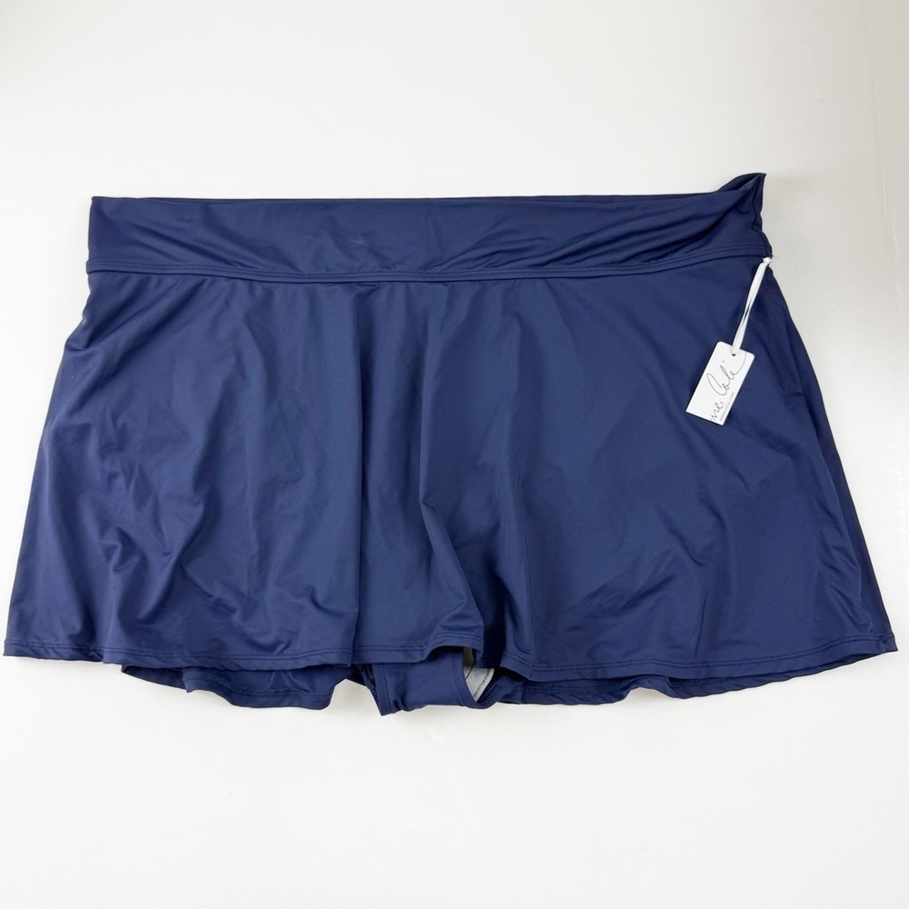 Anne Cole Swim Skirt Bottom Womens Size 24W Navy Blue Bikini Swim NWT